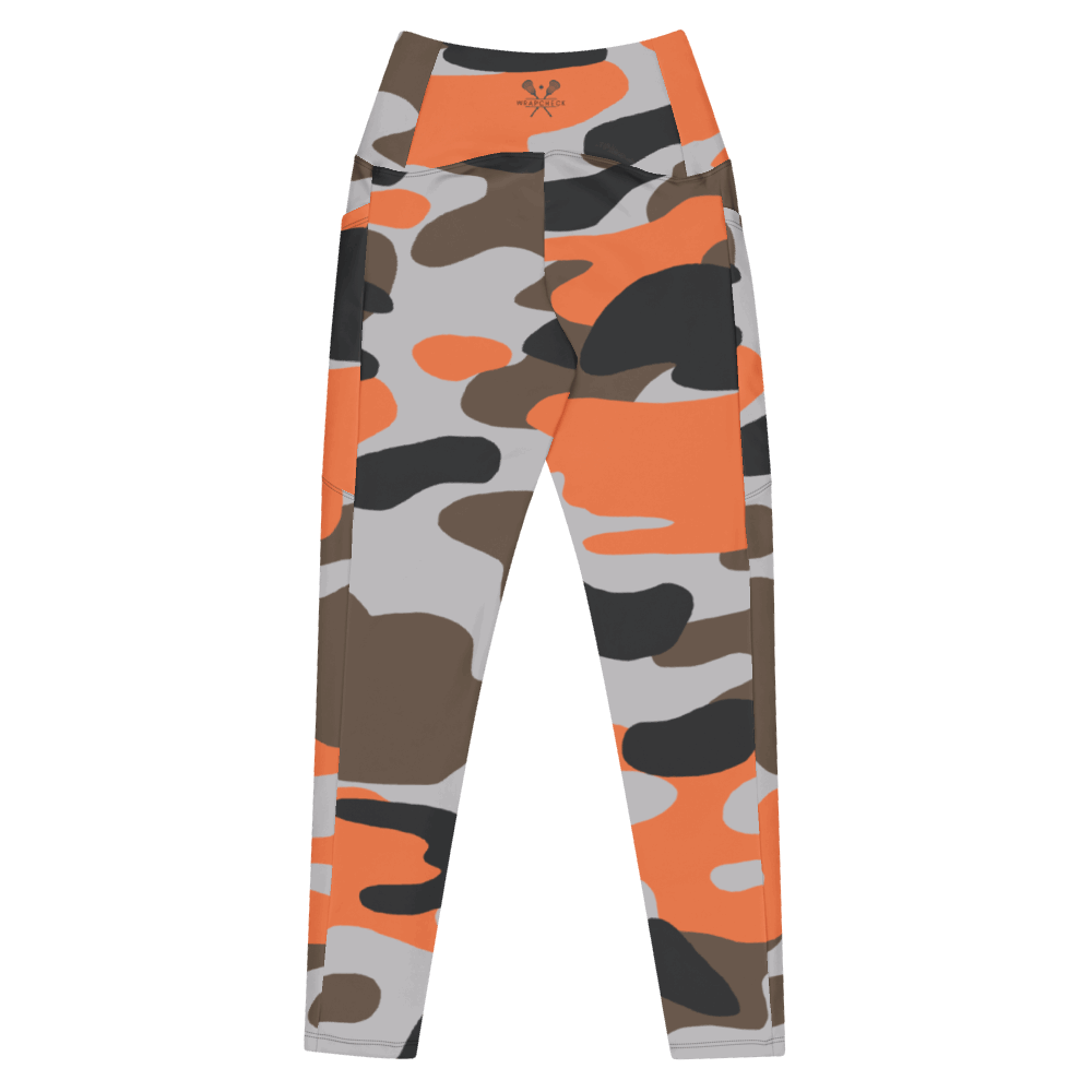 women's camouflage crossover leggings with pockets