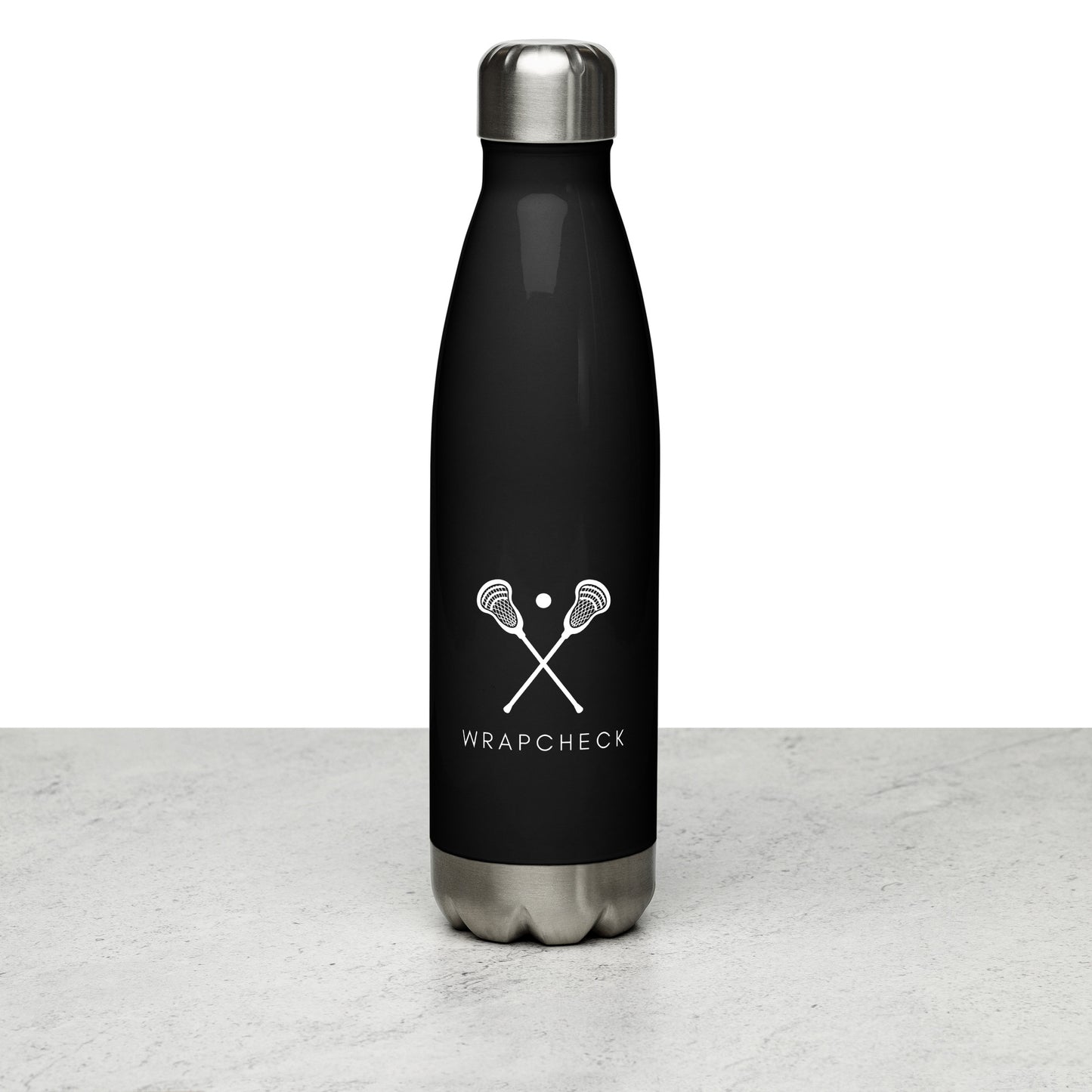 WrapCheck Lacrosse Stainless Steel Water Bottle