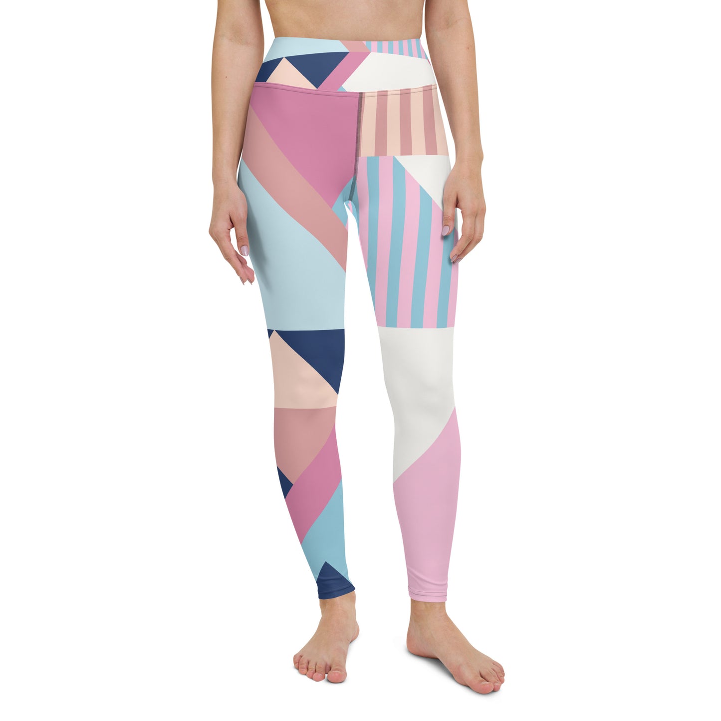 WrapCheck Lacrosse Geometric Yoga Leggings with Pockets for Women